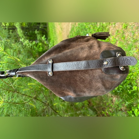 Furla Brown Suede Shoulder Bag. Preowned. - Picture 9 of 15